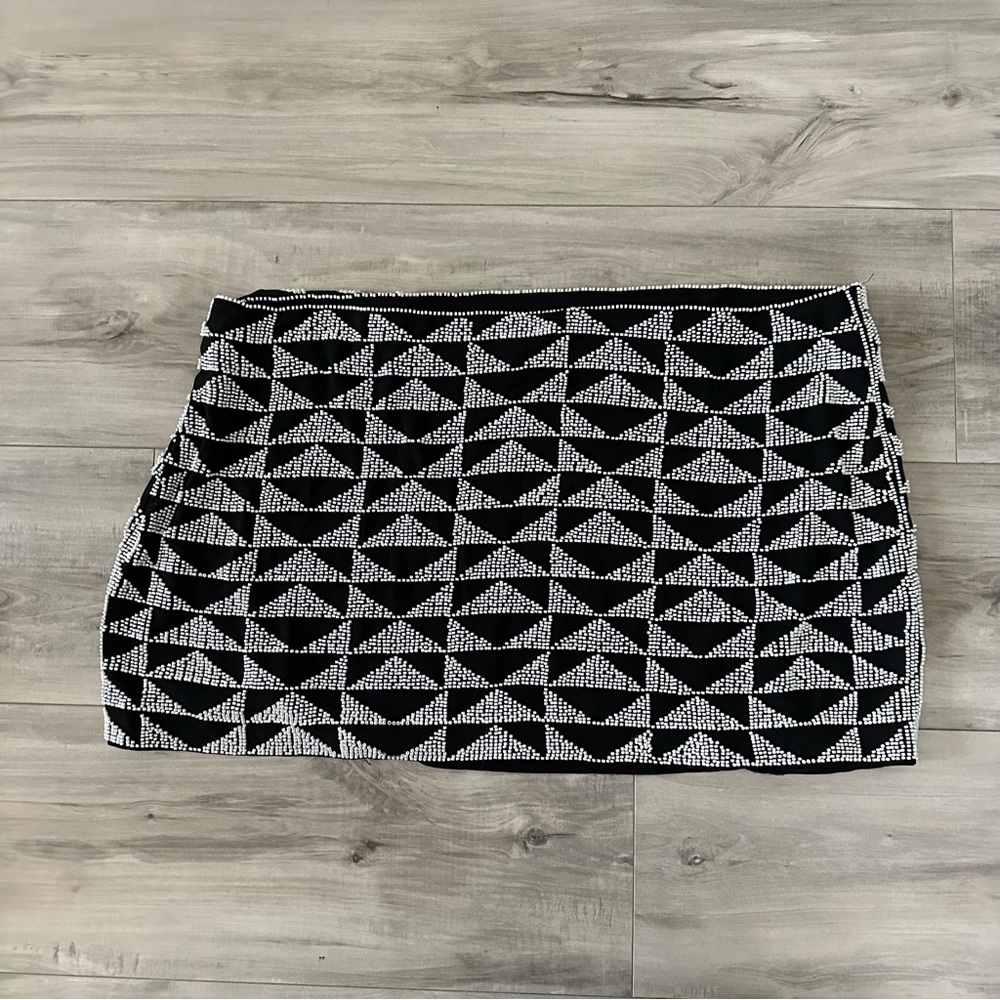 Geometric Black and White Skirt